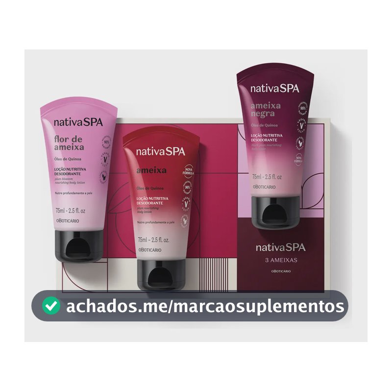 Mini Kit Presente Nativa Spa Ameixa Boticário (3 Itens)