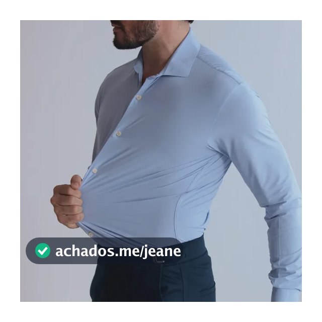Camisa Social Masculina Leggera Tecnológica Slim Manga Longa Azul Lisa G