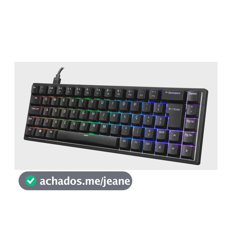 Teclado Mecânico 65% Akko 3068s Rgb Personalizável Switch Orange Com Fio Abnt2 Preto Português Brasil