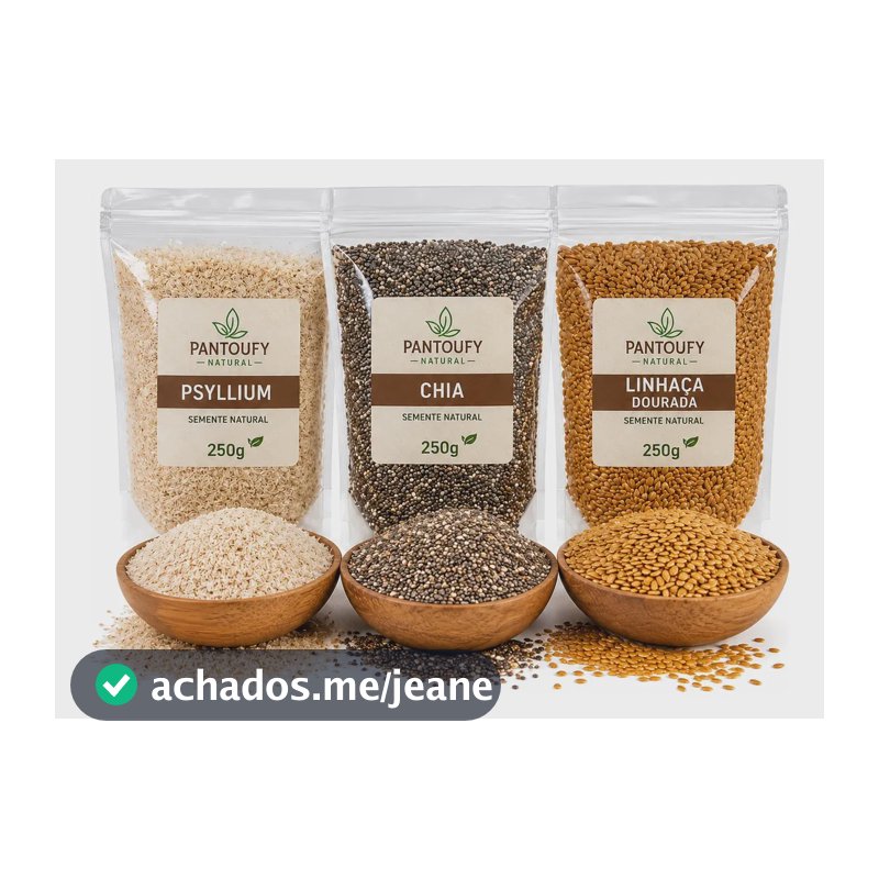 Mix 750g Fibras E Sementes Psyllium + Chia + Linhaça Dourada