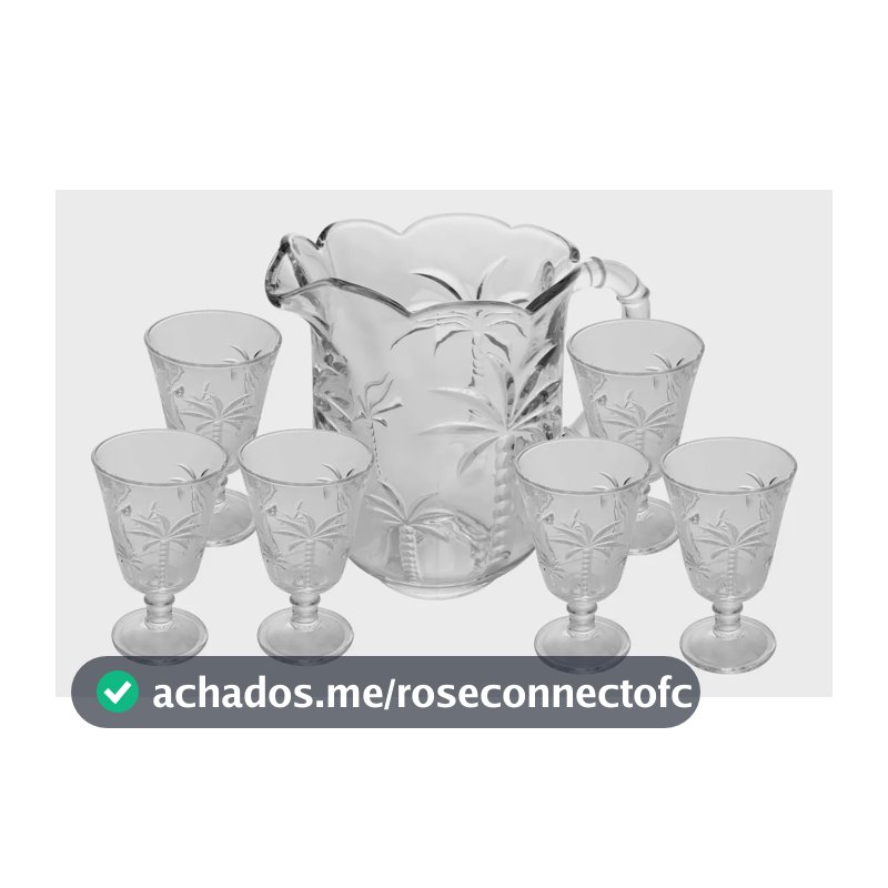 Conjunto Jarra com 6 Taças Palm 1,3L/240ml Cristal Lyor