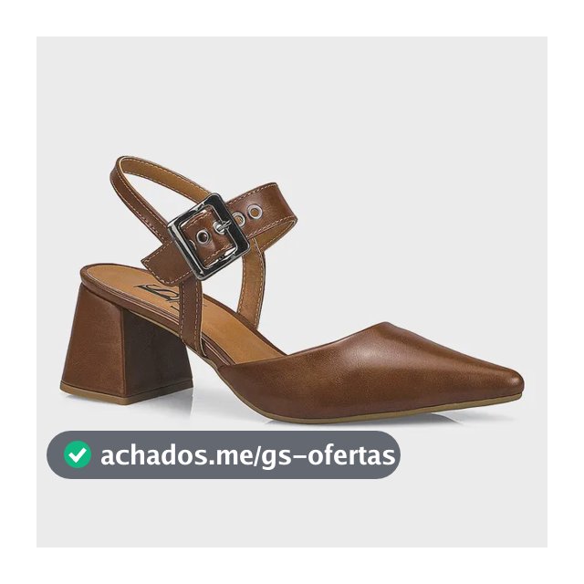 Scarpin Feminino Bico Fino Salto Bloco Com Fivela 18400