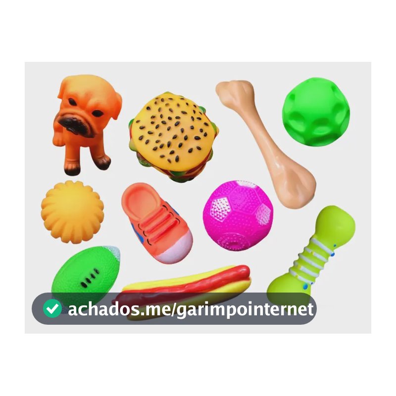 Kit 10 Mordedor Pet Brinquedo De Borracha Para Cães Cachorro