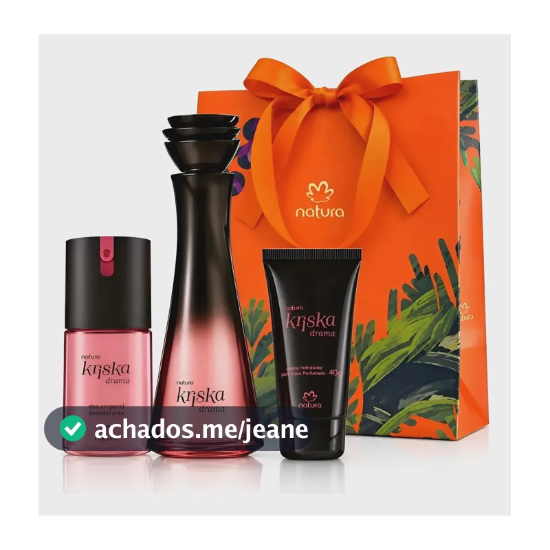 Kit Presente Natura Kriska Drama Completo Original C/ Sacola