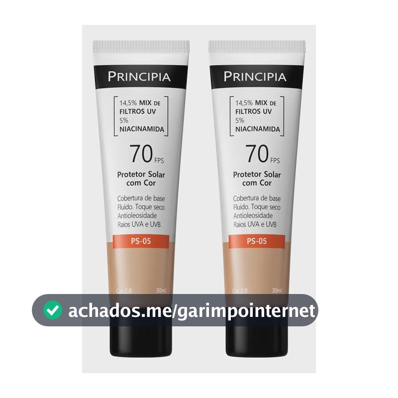 Principia Kit C/2 Protetor Solar Facial Fps70 Cor 2.0