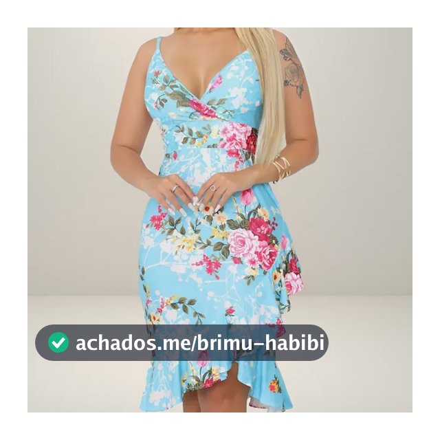 Vestido Feminino Floral Com Bojo Clássico Curto Regular Alça