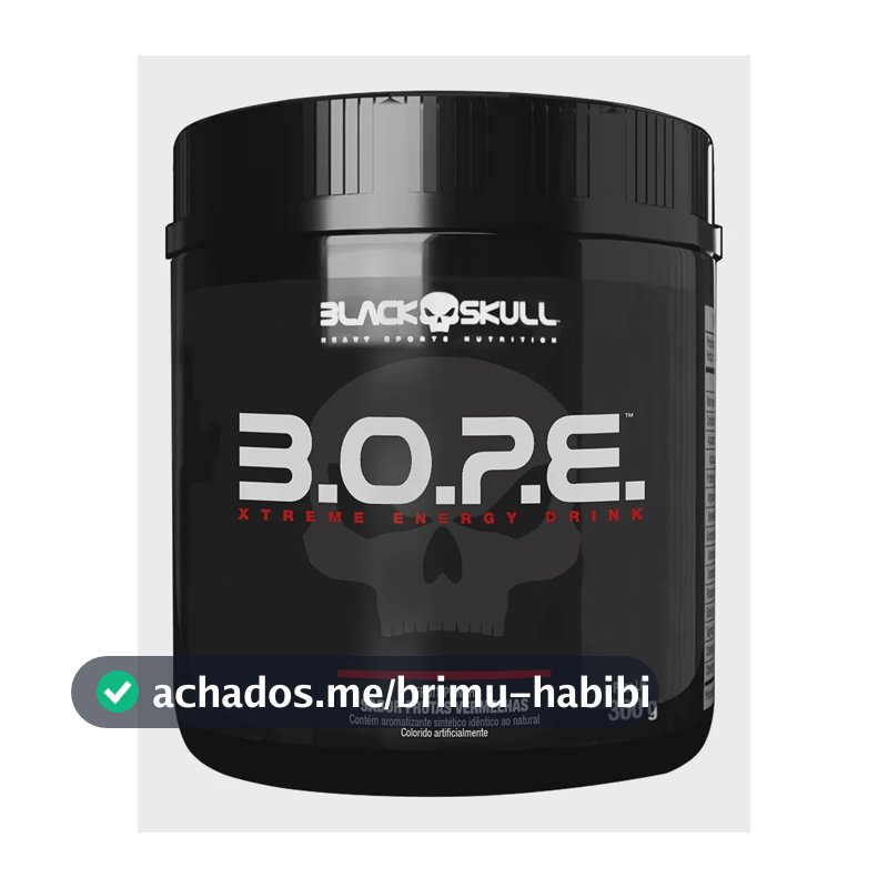 Pré Treino B.O.P.E - 300g - Sabor Frutas vermelhas- Black Skull