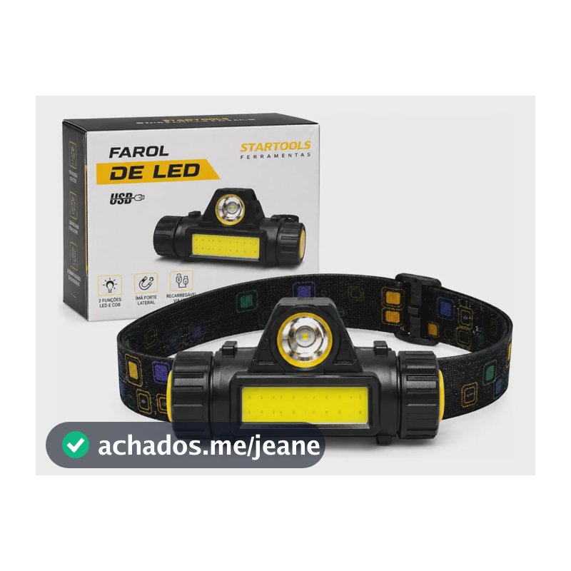 Lanterna De Cabeça Potente Led Profissional 9w Cob Branca Amarelo