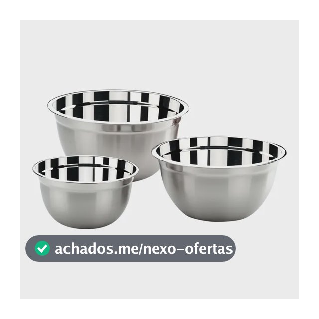 Conjunto De Tigelas Brinox Suprema 3 Peças Aço Inox