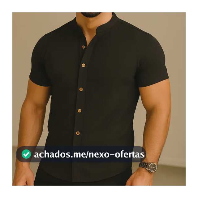 Camisa Manga Curta Gola Padre Masculina Festa Trabalho