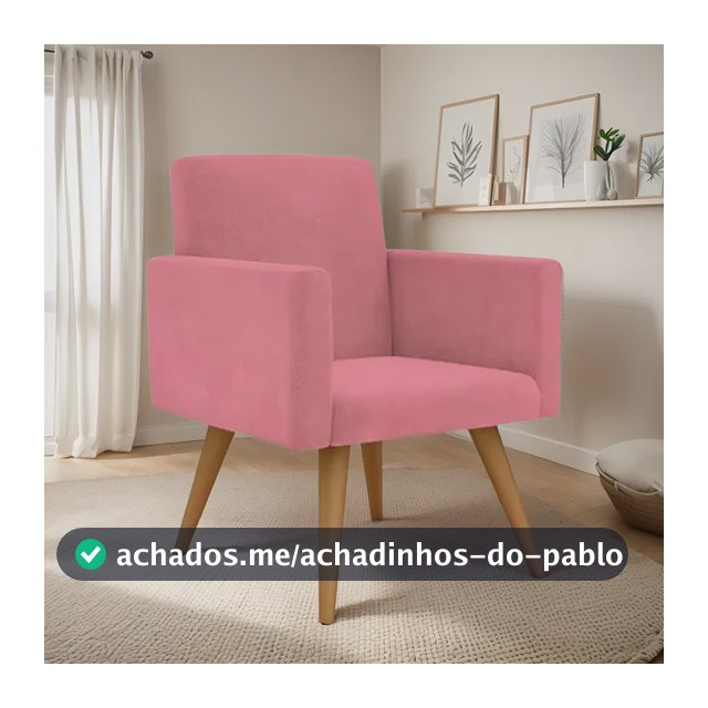 Poltrona Decorativa Nina Rose Rose Liso