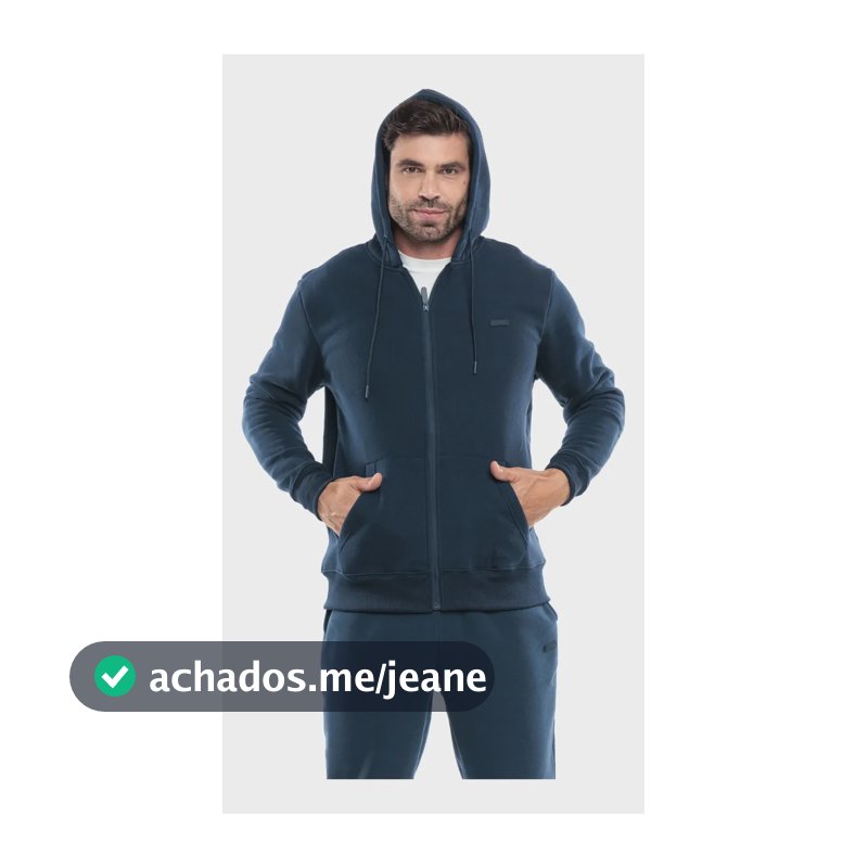 Blusa Moletom Importada Forrada Com Capuz Estiolsa Felpa G Marinho