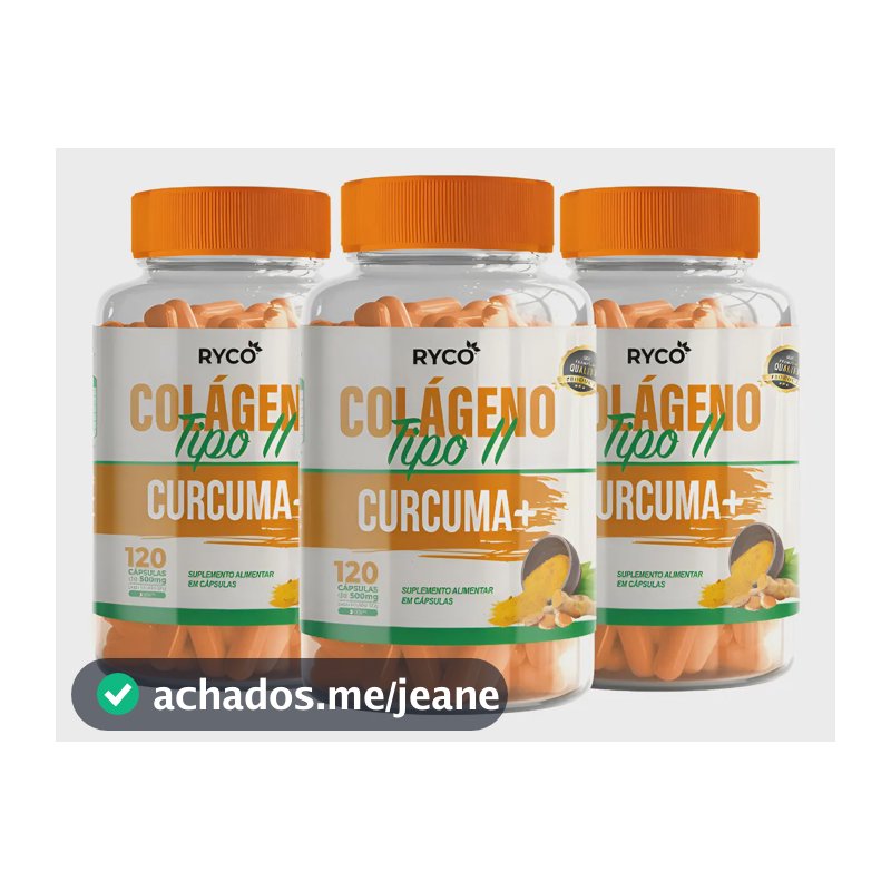 3x Cúrcuma + Colágeno Tipo 2 - 360 Cápsulas De 500mg Ryco