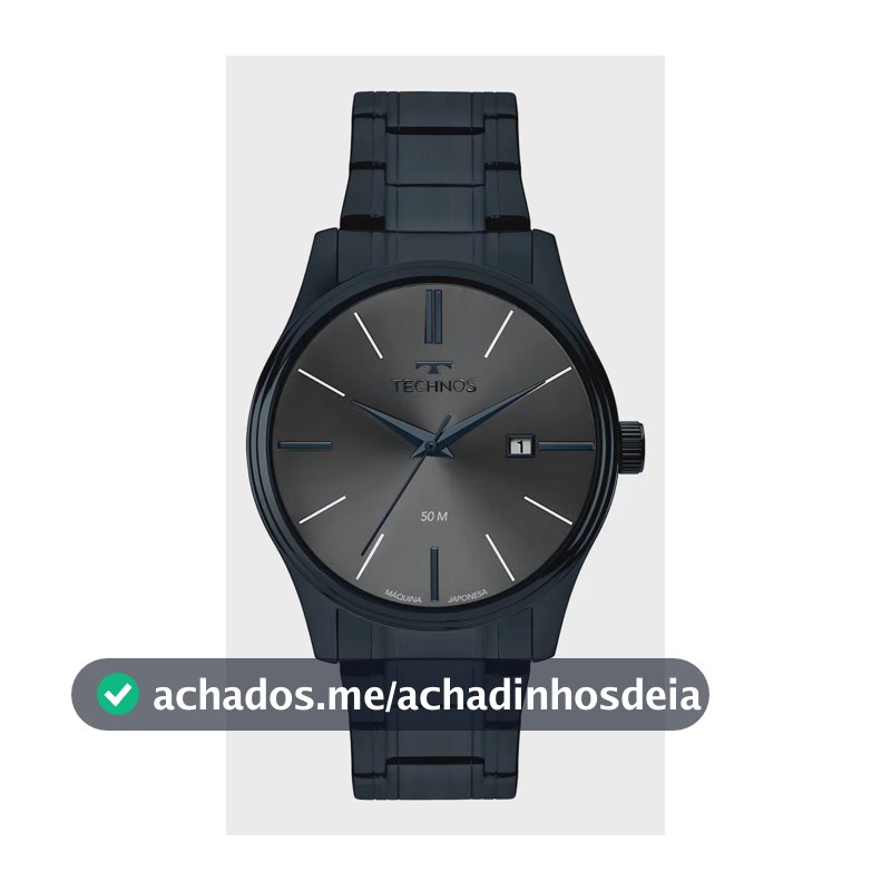 Relógio Technos Masculino Steel Azul - 2115ubt/1f Bisel Cinza