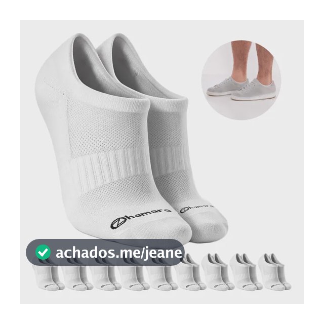 Kit 10 Pares Meias Zhamaro Algodão Sapatilha Respirável