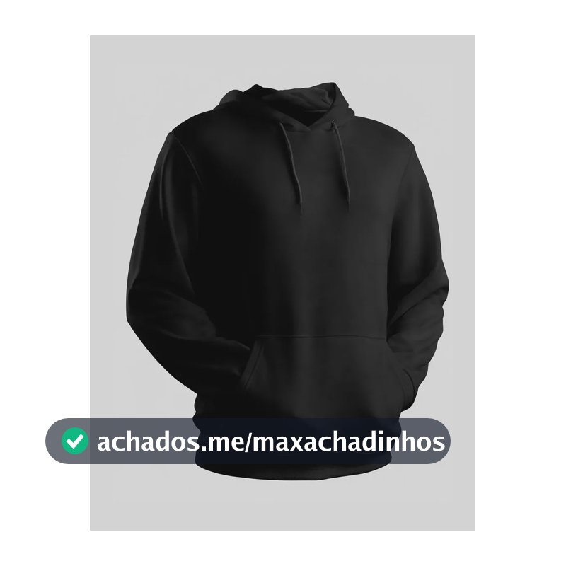 Blusa Moletom Canguru Liso Básico Premium Várias Cores G Preto