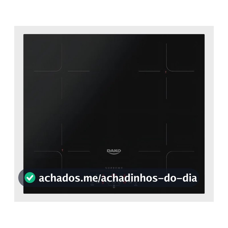 Cooktop de Indução 4 Bocas Dako Supreme Preto com Trava de Segurança