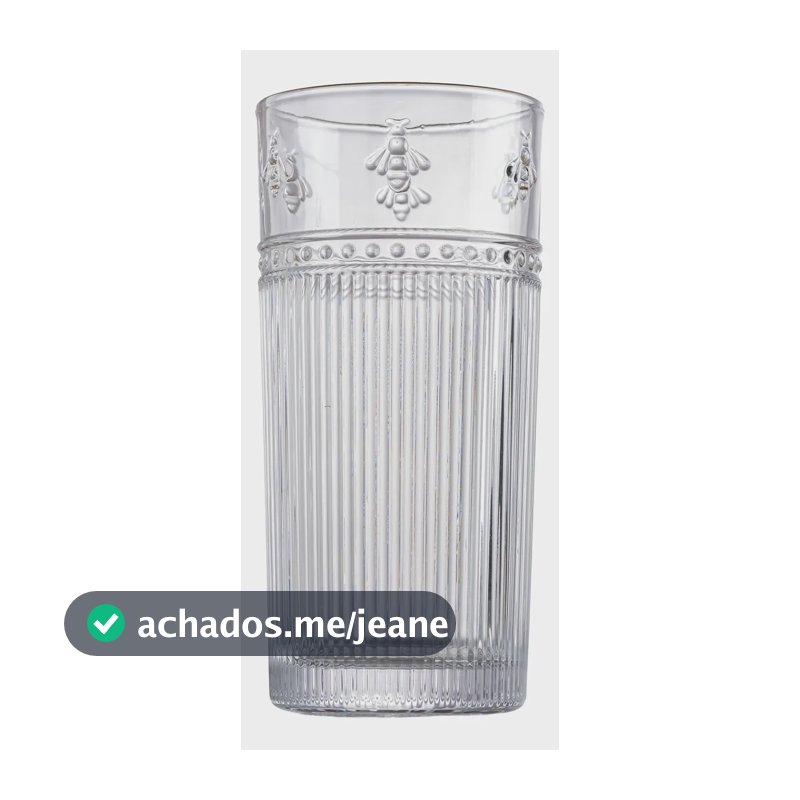 Jogo 6 Copos Altos Abelha Cristal B/dourada 350ml-lhermitage