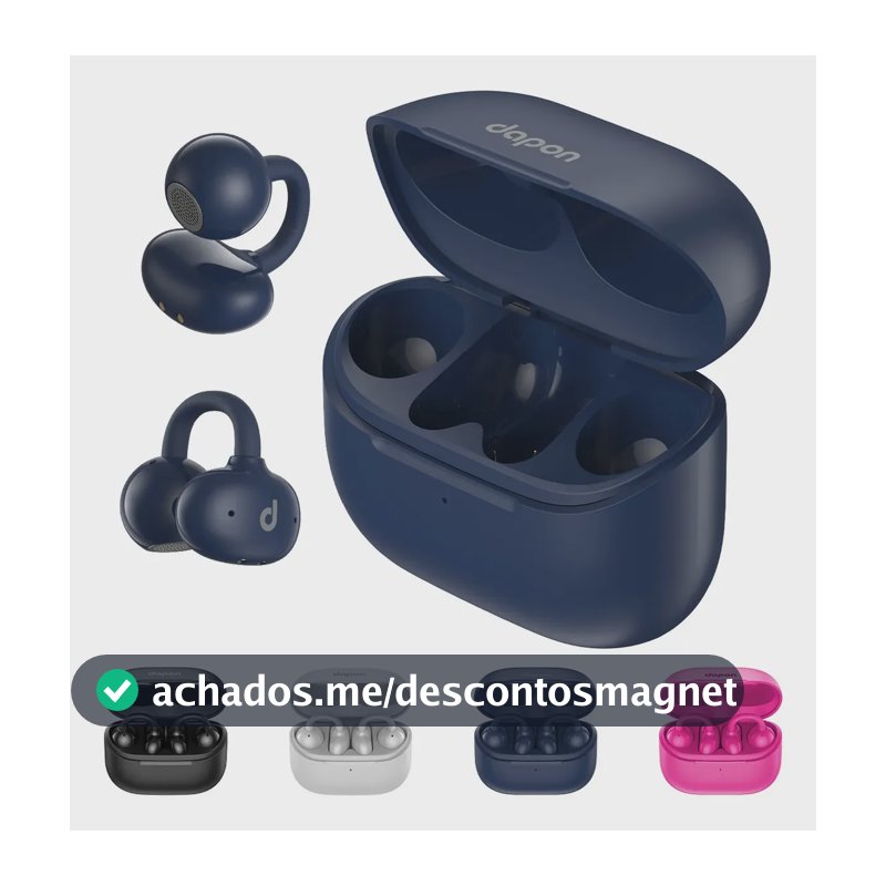 Fone Open Ear Dapon Dpf25 Bluetooth 6.0 Sem Fio Azul