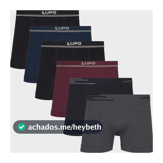 Kit 6 Cuecas Lupo Boxer Box Sem Costura Basic Microfibra
