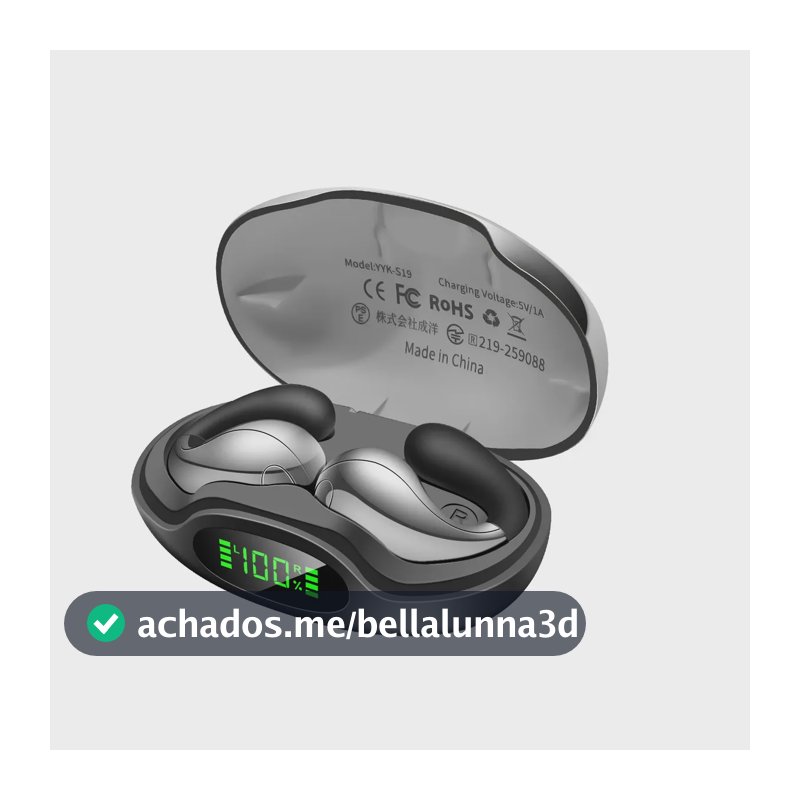 Fone de Ouvido Boytond S19AI Bluetooth com Tradução, Tradutor 144 Idiomas em Tempo Real, Som Estéreo, Esportivos, Graves Poderosos, 56H de duração, Negócios Viagens, iPhone Samsung Xiaomi, Preto
