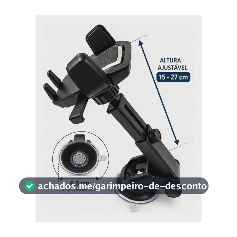 Suporte Celular Veicular Carro Ventosa Automatico Painel Preto