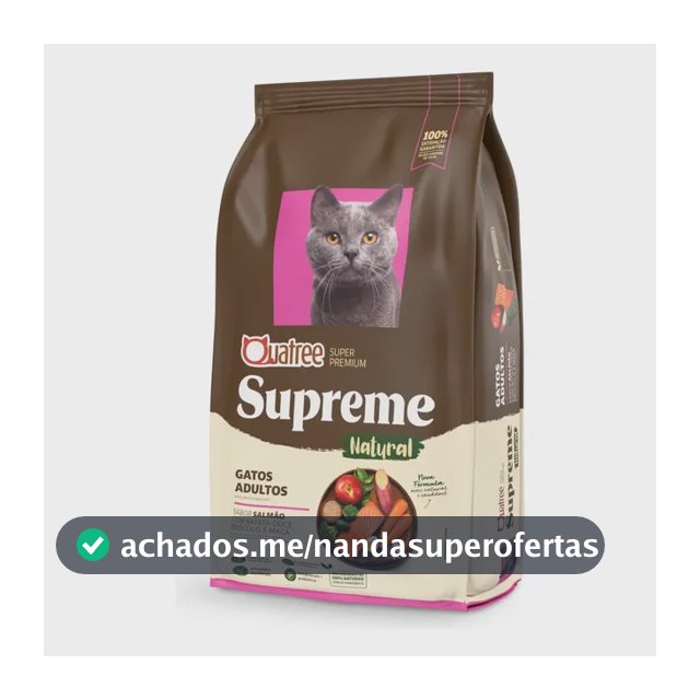 Ração Quatree Supreme Gatos Adultos Salmão Batata Doce 10,1kg