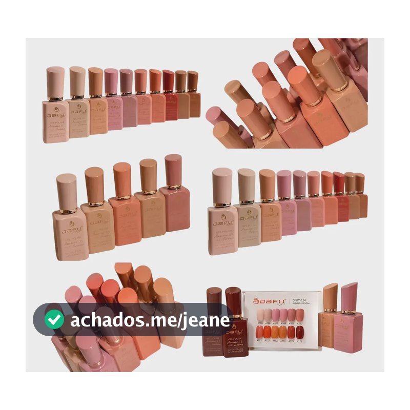 Kit 12 Esmaltes Em Gel Amendoa Cremosa Dafu Tons Nude 12 Ml Tons Nude