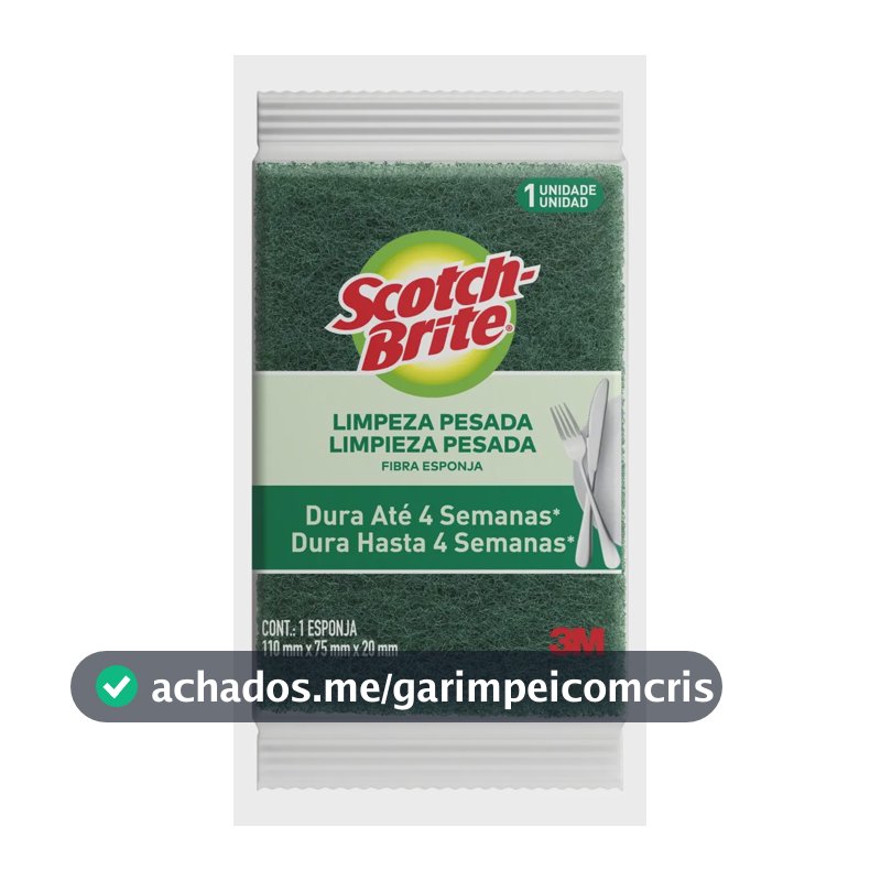 Esponja Scotch-Brite Limpeza Pesada dupla face de sintetica amarelo