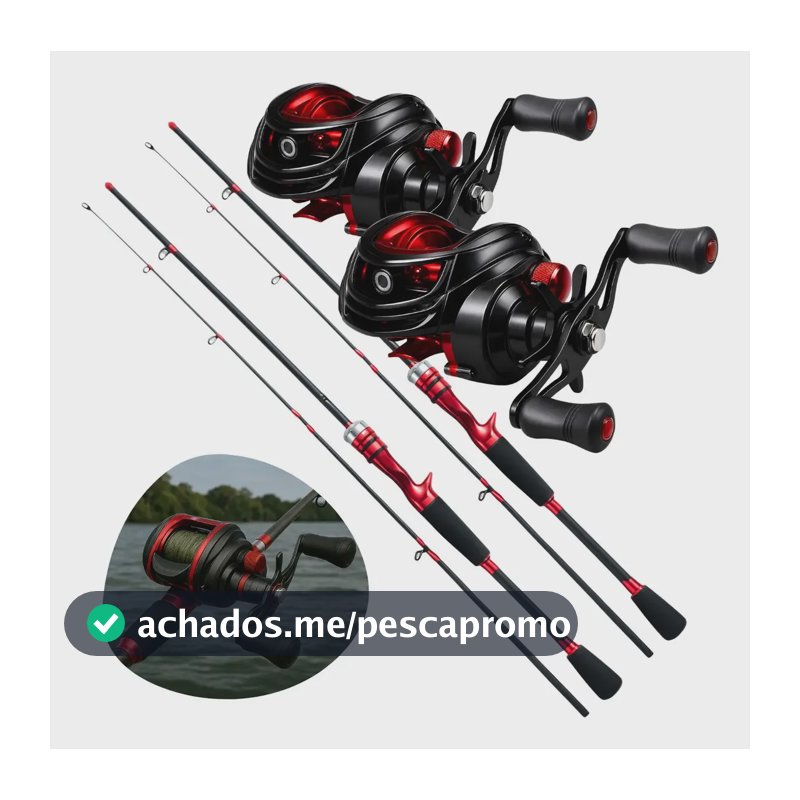 2 Carretilha 19 Rolamentos Carbono 1,80m P Tucunaré Cor 2 s Carretilha Esquerda