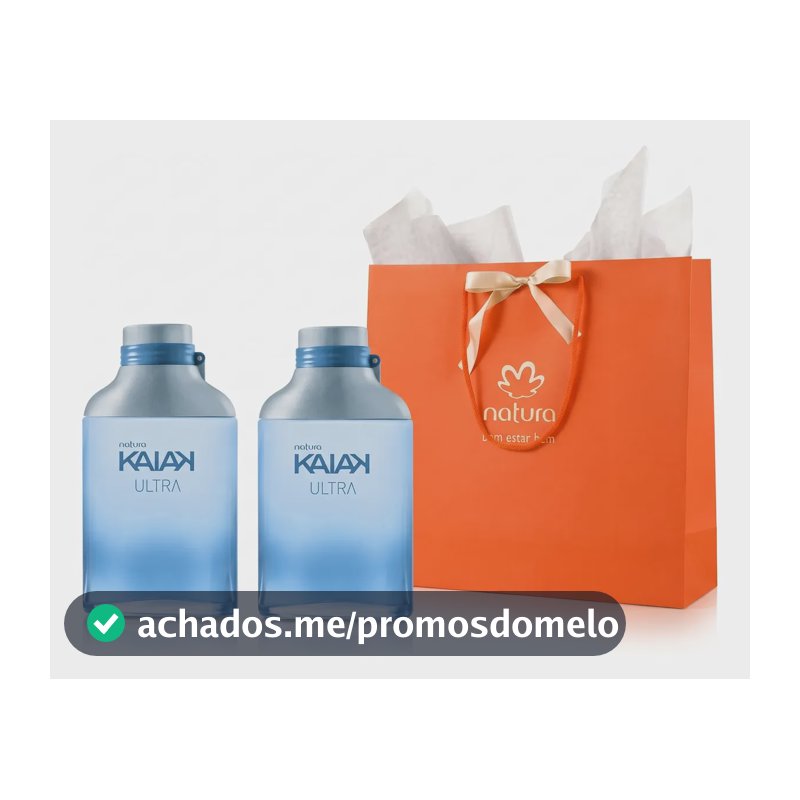 Kit Presente Natura: 2 Deo Colônia Kaiak Ultra Masculino 100ml + Sacola Com Laço