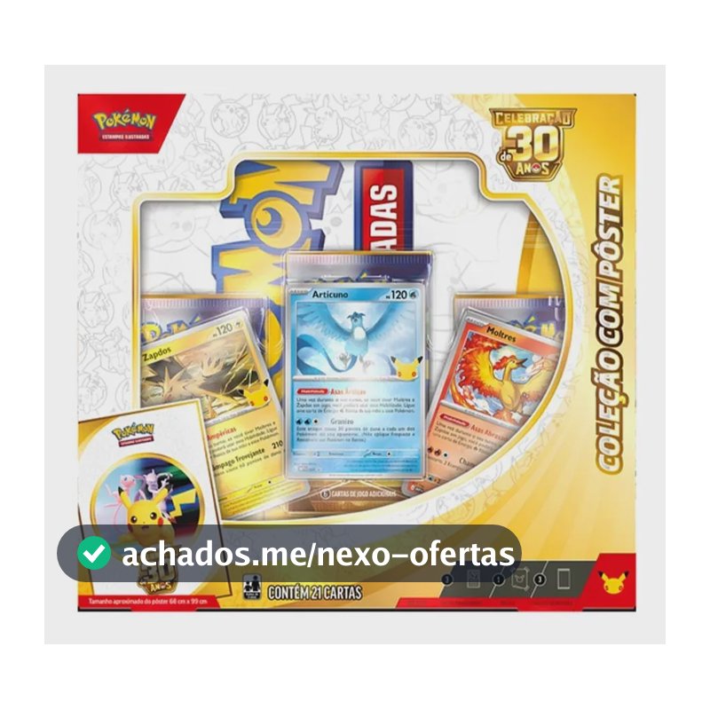 Box De Cartas Com Pôster - Pokémon 30 Anos - Copag Pt-br