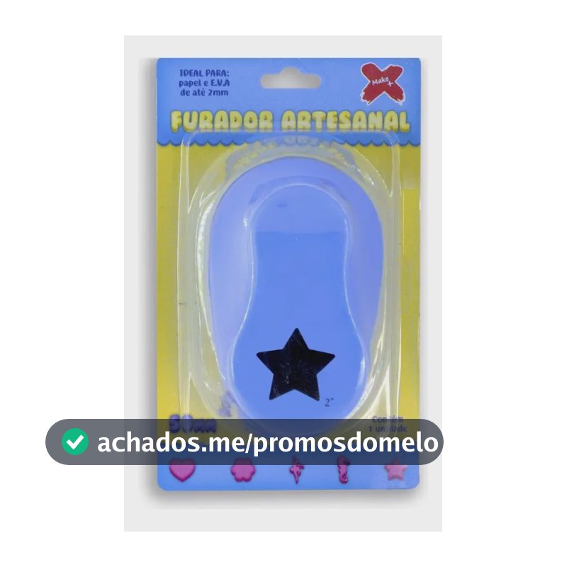 Furador Make+ Corte Extra Gigante Estrela Para Eva 2pol. Incolor