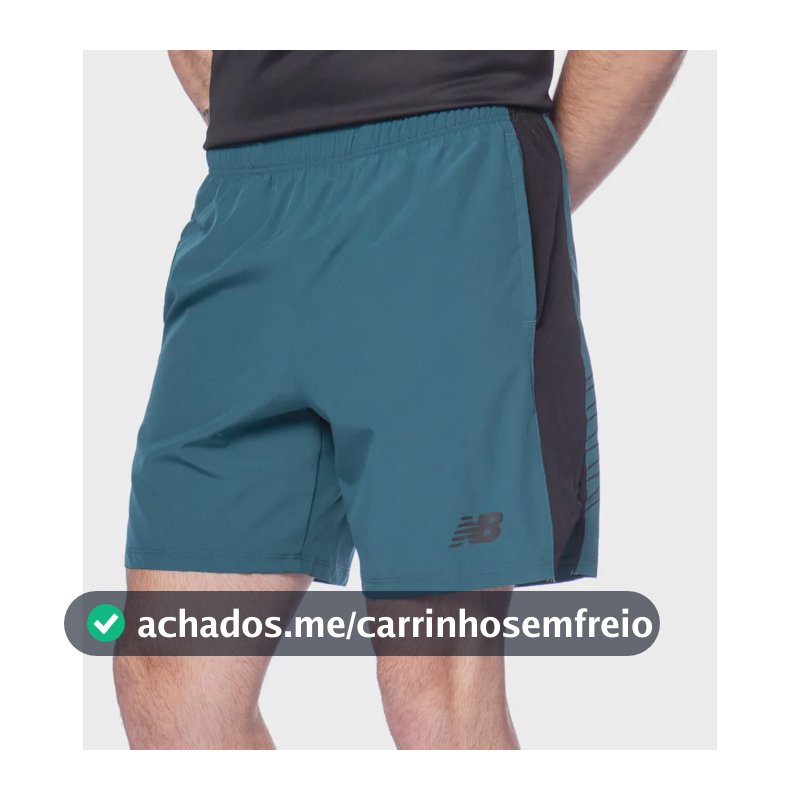 Bermuda Masculina New Balance Tenacity Esporte Verde/preto Verde Liso G