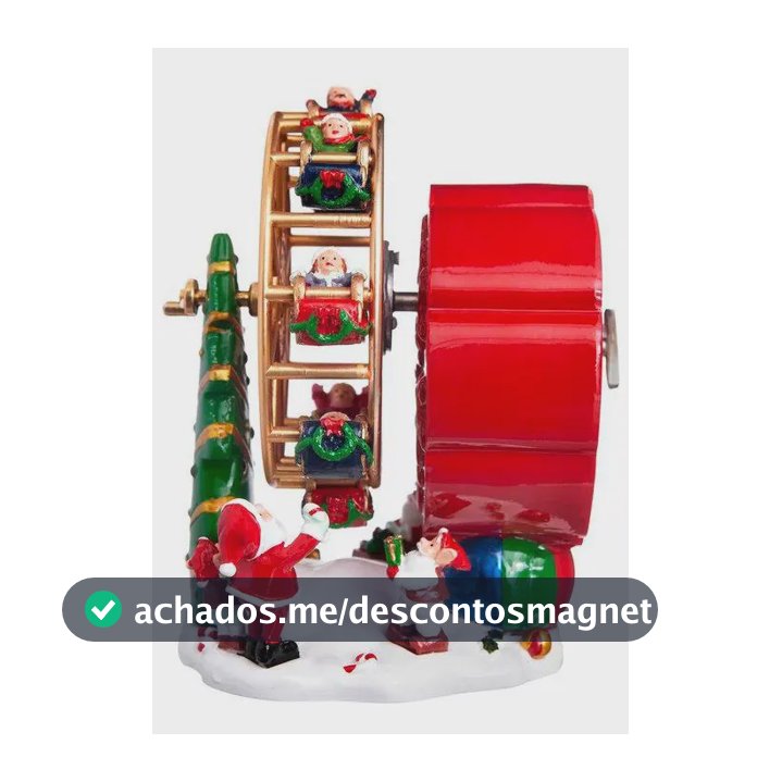 Roda Gigante Musical Bosque Natalino 14 Cm - Home Style Vermelho  Escarlate