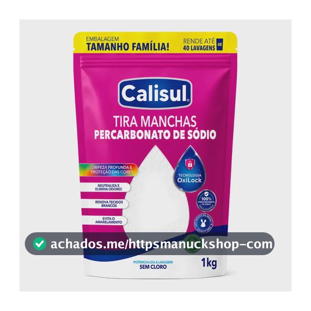 Percarbonato De Sódio 100% Puro Tira Manchas Alvejante - 1kg Calisul