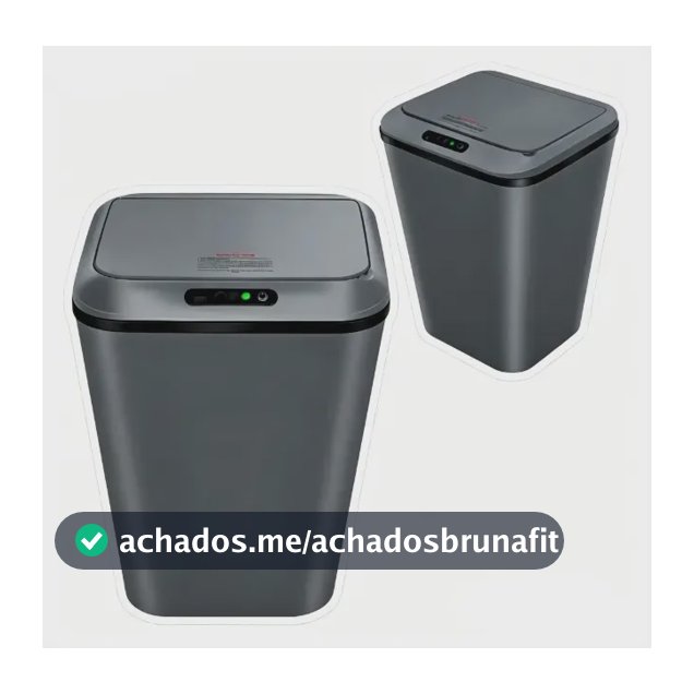 Lixeira Smart Automática com Sensor Infravermelho Tampa Silenciosa Recarregável USB para Cozinha Banheiro