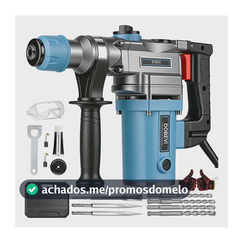 Martelete Rompedor Furadeira 2200w Sds Plus C/maleta Dobevi Azul-aço 220v 60hz