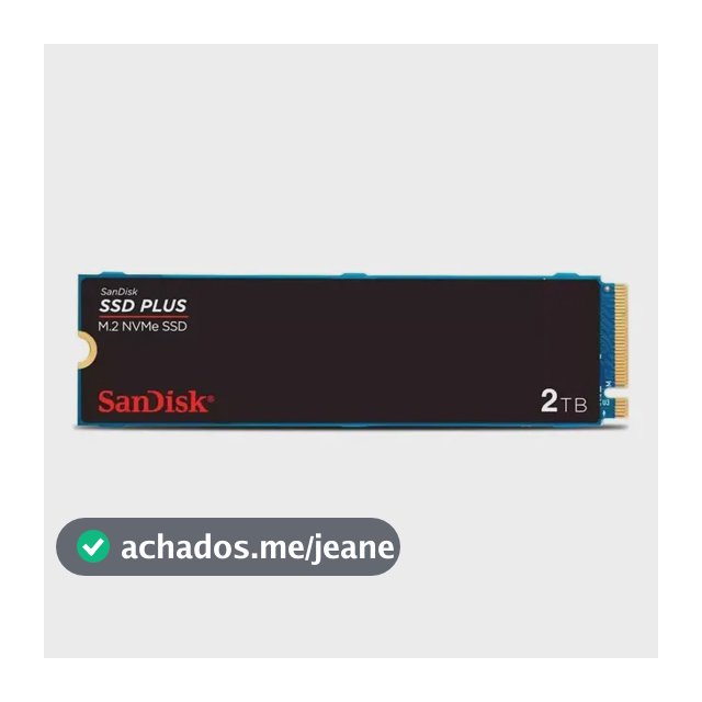 SSD M.2 2280 2TB Sandisk Plus NVMe Pcie Gen3 SDSSDA3N-2T00-G26 Velocidade até 3200MB/s