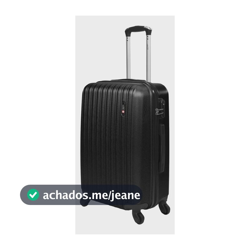 Mala de viagem 23kg Média ABS Rodas 360° Removíveis Londres Swiss Move Preto