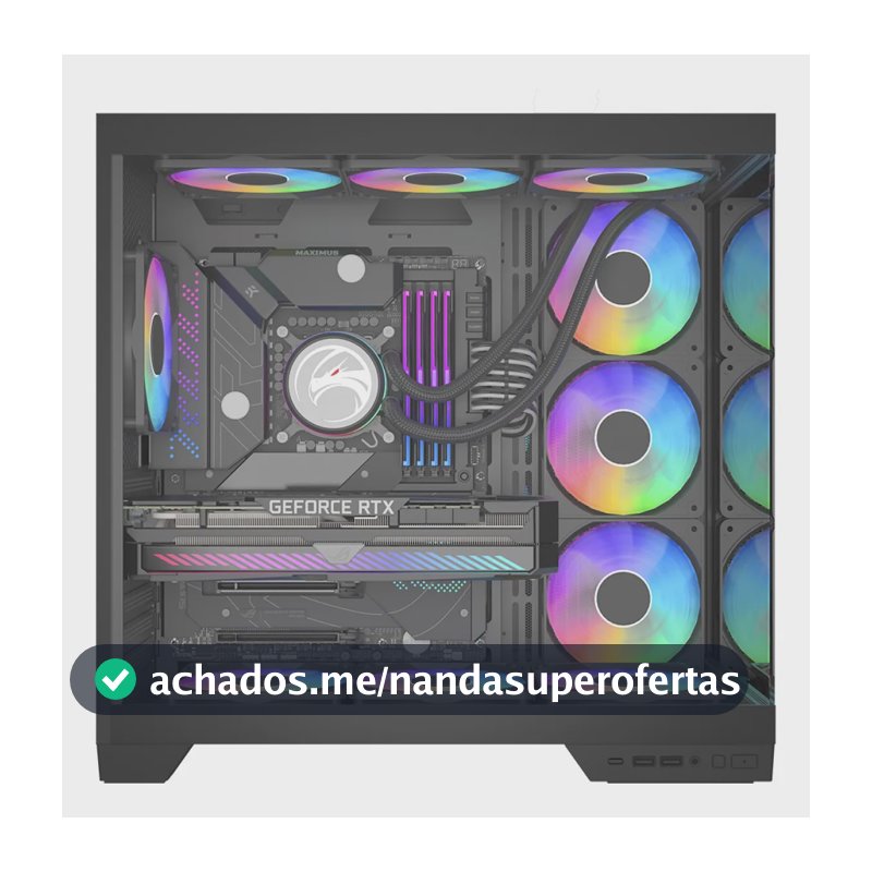 Gabinete Gamer Superframe Vhagar, Mid Tower, Vidro Temperado Preto