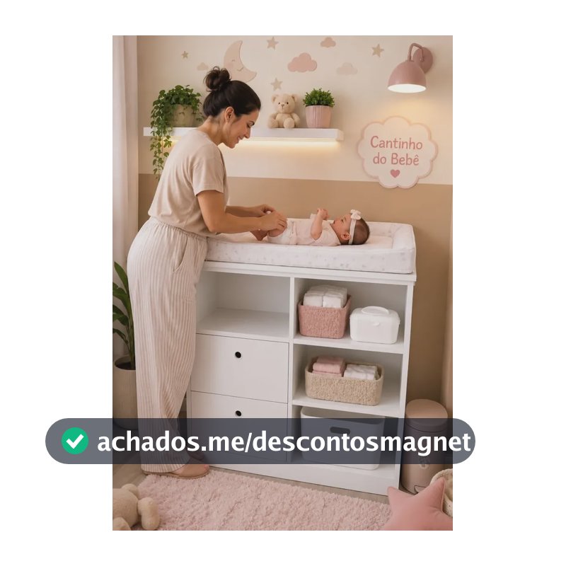 Cômoda Aparador Multifuncional Para Quarto Infantil Bebê Branco