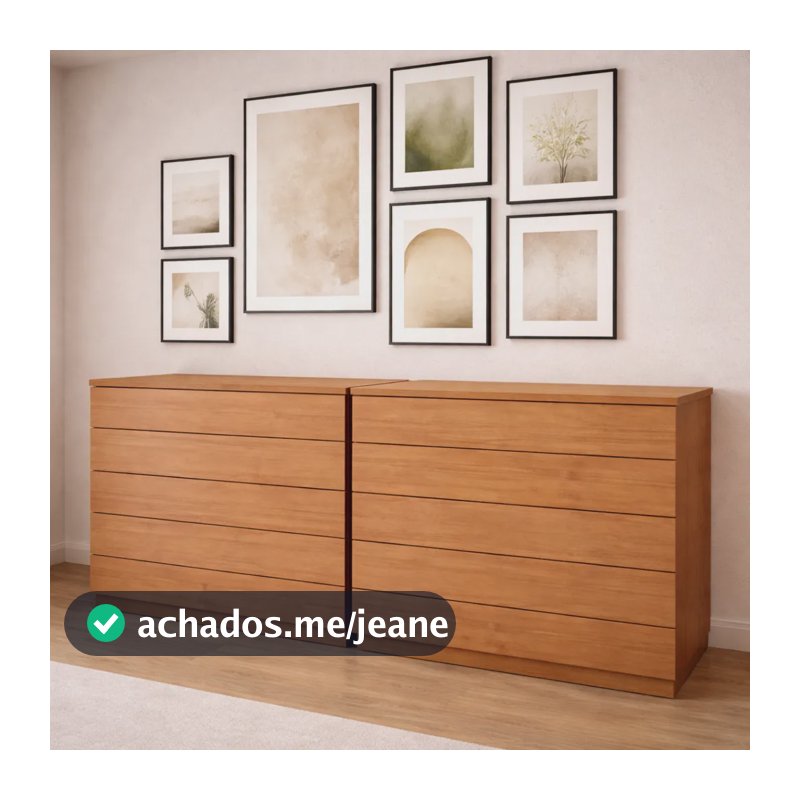 Kit 2 Cômodas 5 Gavetas Espresso Móveis Cinamomo