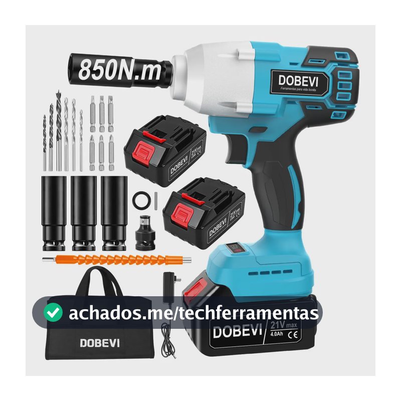 Chave De Impacto 4.0ah Parafusadera Dobevi Cor Azul 850n.m