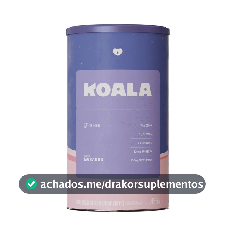 Koala Morango - Economic Size (456g) - Caffeine Army – Suplemento em Pó Noturno com Magnésio, Inositol, Triptofano, Zinco e Vitaminas | Conforto Noturno, Equilíbrio, Suporte Muscular e ao Metabolismo