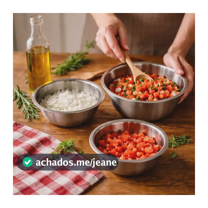 Jogo 3 Tigelas De Inox Multiuso Laradore - 18cm, 20cm E 22cm