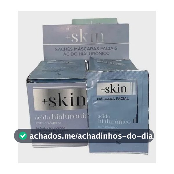 Máscara faciai Skin para todo tipo de pele 50 Saches Máscara Facial Ácido Hialurônico com Colágeno Hidratante 8g