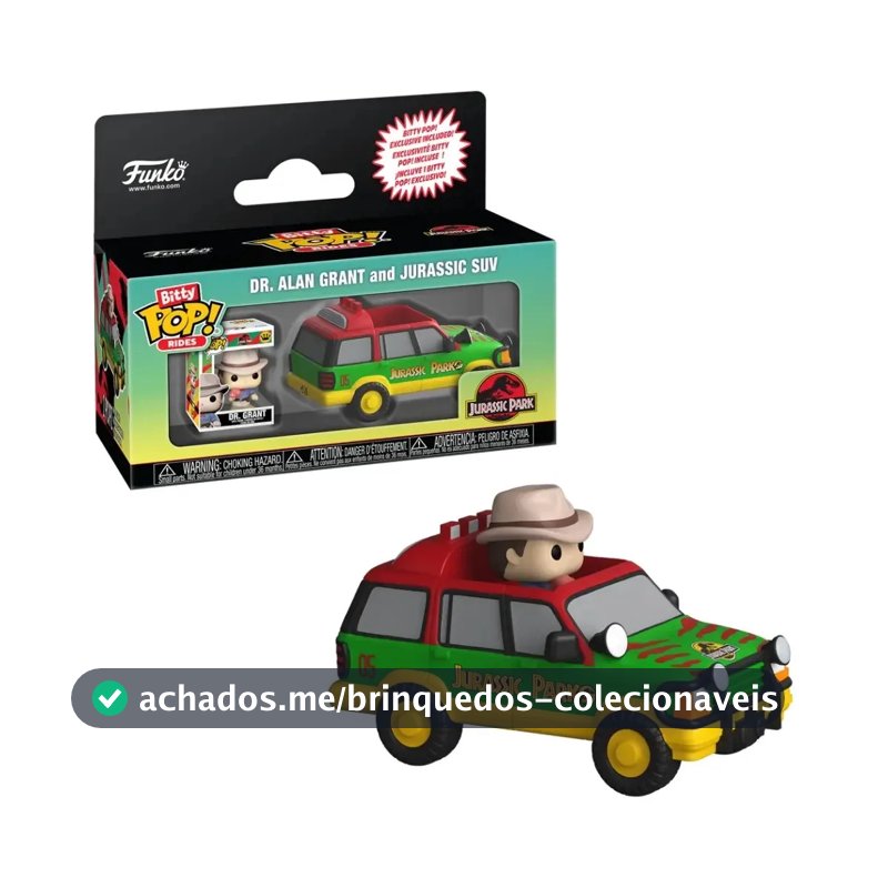 Bitty Pop! Rides Jurassic Park - Dr. Grant e Jurassic SUV