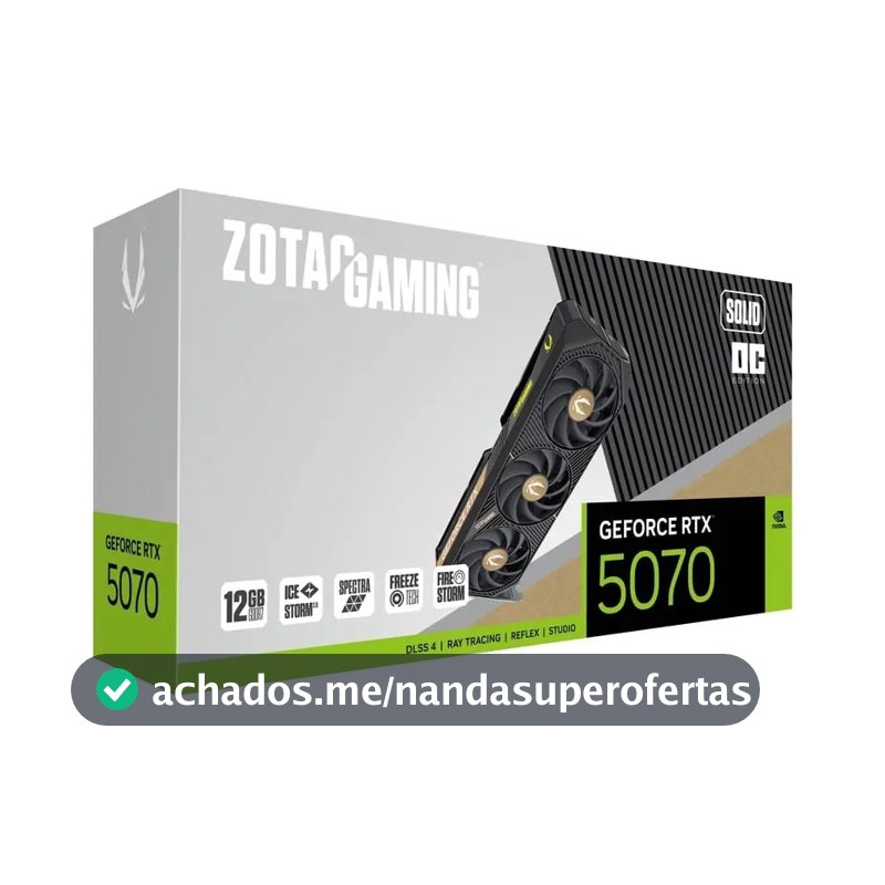 Placa De Vídeo Nvidia Zotac Geforce Rtx 5070 Solid Oc 12gb