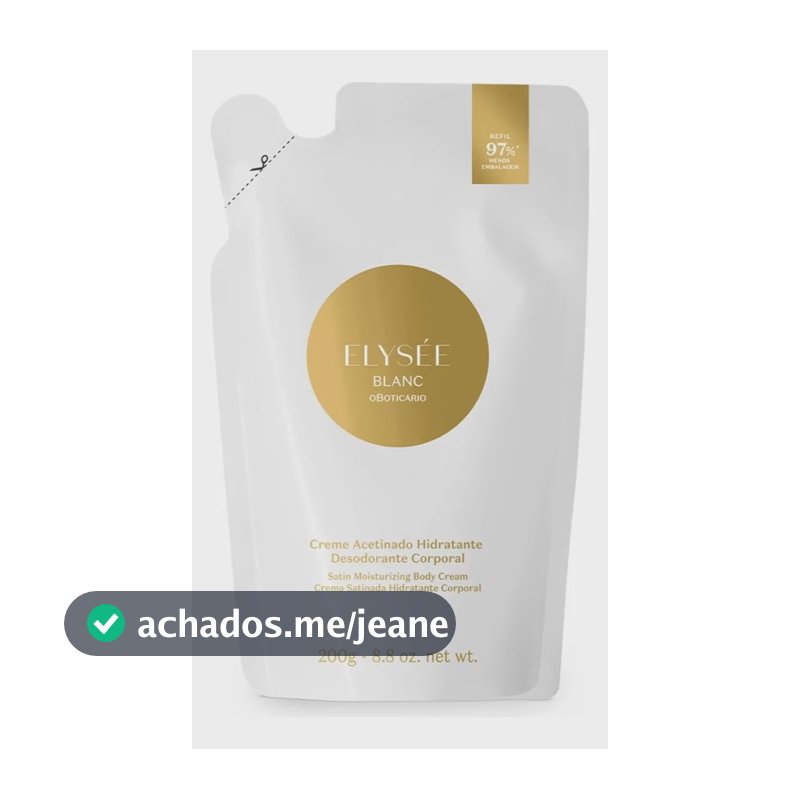 O Boticário Elysee Blanc Refil Creme Desodorante 200g